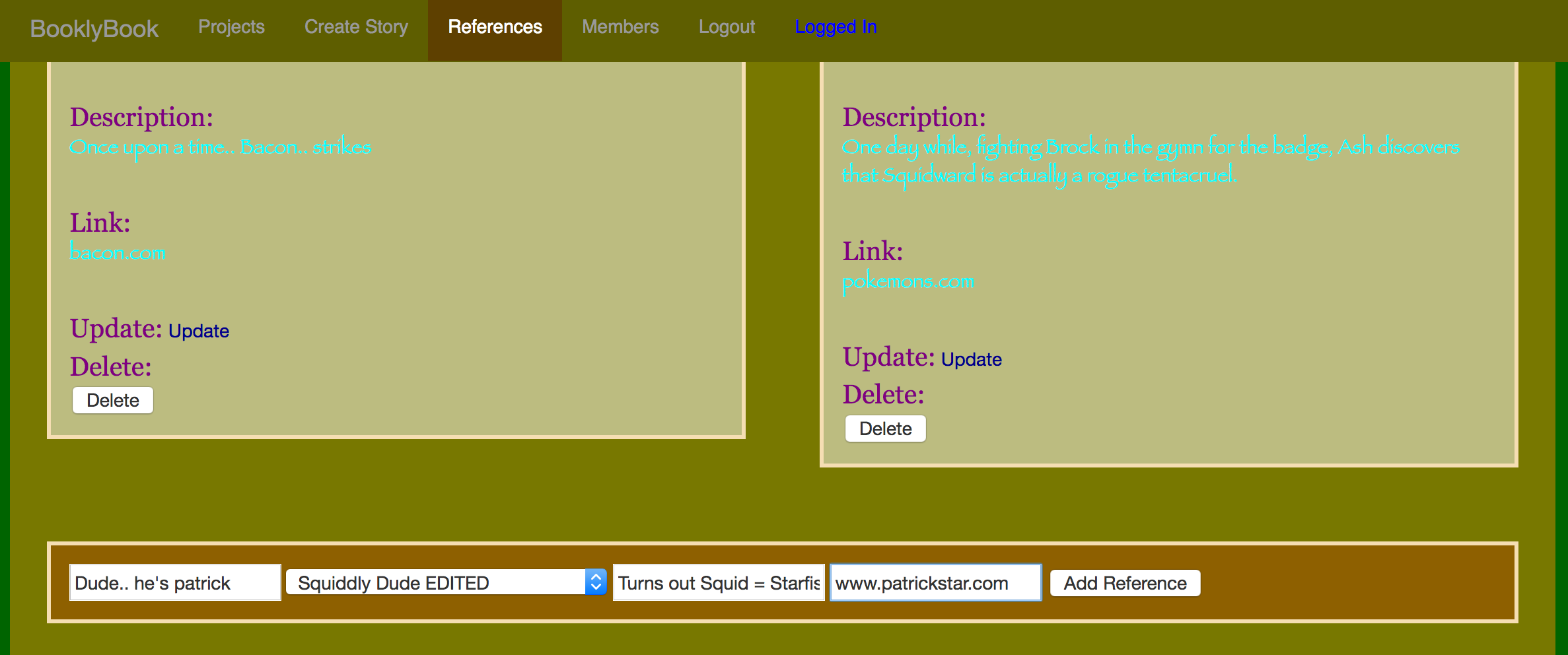 Ajax References Page